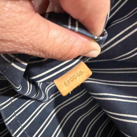 Louis Vuitton Women's Blue Canvas w Leather detail Authentic Antigua Studded Tot - Picture 6 of 15